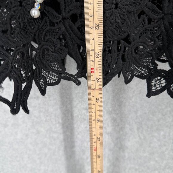 Boston Proper Lace Western Jacket Size XL Black Rhinestone Pearl Embellished EUC - Picture 10 of 13